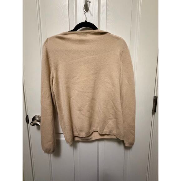 Charter Club 100% Cashmere Argyle Sweater Beige Tan Medium - Picture 8 of 8